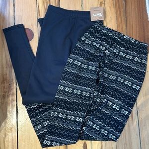 2 pair “just cozy” leggings, new